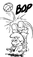 A coloring page of the smurfs